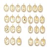 26Pcs Brass Micro Pave Cubic Zirconia Pendants KK-R218-02G-01-1