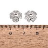 Brass Micro Pave Clear Cubic Zirconia Bead Caps KK-Q071-12P-02-3