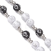 Acrylic & CCB Plastic Beaded Rosary Necklaces with Alloy Cross Pendant NJEW-JN05856-01-5