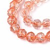 Crackle Transparent Glass Beads Strands GLAA-N063-8mm-06-3