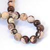 Natural Zebra Jasper Round Bead Strands X-G-E334-10mm-12-3