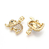 Brass Micro Pave Cubic Zirconia Pendants KK-T070-64G-2