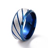 201 Stainless Steel Grooved Rhombus Finger Ring for Women RJEW-I089-45BUP-1