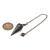 Rack Plating Brass Cone Dowsing Pendulum Pendants AJEW-G064-01-6