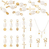 10Pcs 5 Styles Natural Freshwater Pearl & 304 Stainless Steel & 201 Stainless Steel Pendants PALLOY-TAC0267-1