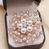 Flower Alloy Rhinestone Brooches for Women PW-WGD2C4F-02-1