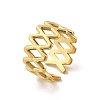Letter X 304 Stainless Steel Open Cuff Rings RJEW-R014-02G-03-4
