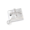 Brass Micro Pave Clear Cubic Zirconia Pendants ZIRC-I067-01E-2