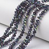 Electroplate Transparent Glass Beads Strands EGLA-A034-T4mm-Q09-1