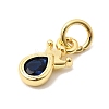 Brass Cubic Zirconia Charms KK-G554-01C-03-2