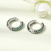 Brass Micro Pave Cubic Zirconia Hoop Earrings KK-CBA8324-24P-3