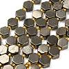 Natural Gold Pyrite/Golden Pyrite Beads Strands G-F833-B17-01-2