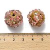Christmas Theme Polymer Clay Rhinestone Beads with Resin RESI-Z045-01E-3