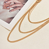Iron Metallic layered Chain Tassel Long Necklaces with Double Clasp Decor IV6162-1-4