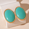Alloy Resin Oval Stud Earrings FS-WG2D521-03-1