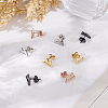 4 Pair 4 Colors Stainless Ssteel Hollow Out Mountain Stud Earrings for Women EJEW-AN0002-72-7