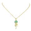 Summer Beach Alloy Enamel Sea Animal Pendant Brass Cable Chain Necklaces NJEW-JN06635-01-2