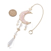 Alloy Cable Chains Moon Pendant Decorations HJEW-JM01841-02-3