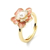 Brass Enamel Adjustable Finger Rings RJEW-JR01028-2