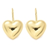 Heart Brass Dangle Earrings EJEW-B132-03G-4