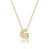 Brass Initial Pendant Box Chain Necklaces for Women FS-WG5C822-07-1