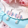 Handmade Glass Seed & Acrylic Beads Bowknot Dangle Earrings EJEW-MZ00298-01-2