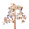 Natural Gemstone Chips with Brass Wrapped Wire Money Tree on Ceramic Vase Display Decorations DJEW-B007-02F-2