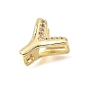 Brass Micro Pave Clear Cubic Zirconia Initial Spacer Bars KK-E802-34G-Y-2