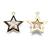 Brass Micro Pave Clear Cubic Zirconia Pendants KK-T056-67G-B01-NF-2