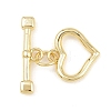 Heart Brass Toggle Clasps KK-G548-43G-02-1