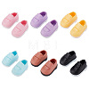 Olycraft 6 Pairs 6 Colors Plastic Doll Shoes AJEW-OC0004-40-1