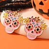 Halloween Skull Alloy Enamel Stud Earrings RR3201-1-1