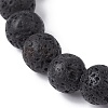 Natural Lava Rock & Synthetic Turquoise Dolphin Beaded Stretch Bracelets BJEW-JB09826-01-4