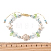 Synthetic Turquoise & Natural Howlite & Imitated Pearl Acrylic Beads Beaided Bead Bracelets BJEW-MZ00343-02-4