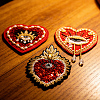 3Pcs 3 Styles Heart with Eye Polyester Sew on Patches DIY-GF0013-24-7