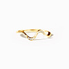 Wave Shaped 925 Sterling Silver Micro Pave Clear Cubic Zirconia Finger Rings FS-WG6021D-10-1
