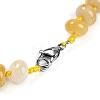 Natural Topaz Jade Rondelle Graduated Beaded Necklaces for Women Men NJEW-K388-02L-3