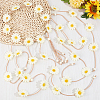 CRASPIRE 2Pcs Cloth Sunflower Hippie Headband Floral Crown OHAR-CP0001-16-4