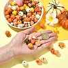 100Pcs 12 Styles Spray Painted Natural Wood Beads WOOD-YW0001-81-5