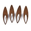 Walnut Wood Horse Eye Stud Earrings with 304 Stainless Steel Pin for Women EJEW-N017-009-2