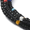 Glass Seed Beaded Multi Loops Warp Bracelets BJEW-TA00339-02-3