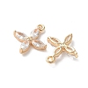 Real 18K Gold Plated Brass Cubic Zirconia Charms KK-R037-157G-2