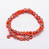 Handmade Evil Eye Lampwork Flat Round Bead Strands LAMP-L058-10mm-08-2