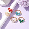 Heart Glass Seed Beads Stretch Rings for Women RJEW-MZ00028-3