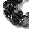 Natural Black Rutilated Quartz Beads Strands G-C182-18-02-4