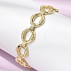 Brass Oval Link Cuff Bangles for Women BJEW-K274-15G-1
