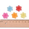 6-Petal Transparent Frosted Acrylic Bead Caps FACR-S004-11-4