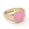 Adjustable Brass Enamel Finger Rings RJEW-Z006-E-05-1