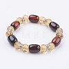 Natural Agate and Glass Stretch Bracelets BJEW-K150-02-1