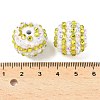 Striped Resin Rhinestone Beads OACR-A037-01G-3